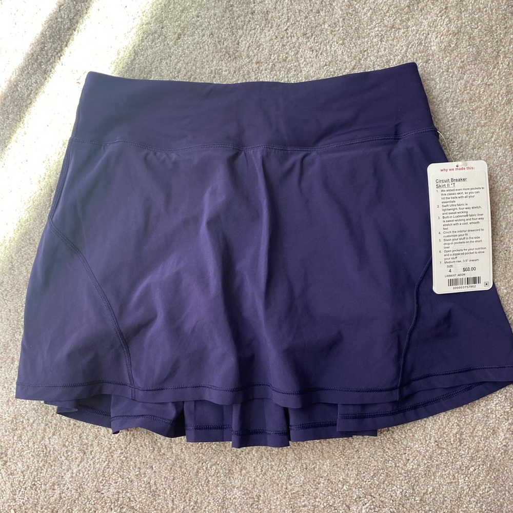 NWT Lululemon Circuit Breaker Skirt II Tall, Size 4